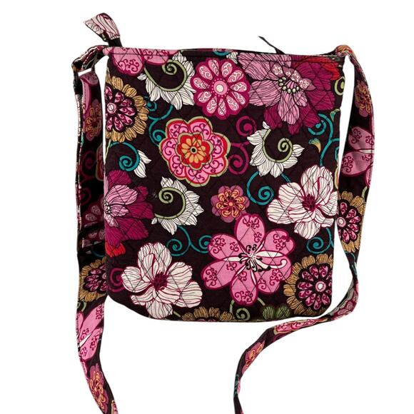 Vera Bradley Mod Floral Pink Quilted Hipster Crossbody Messenger Shoulder Bag Co - Picture 2 of 15